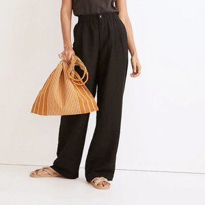 Madewell Linen-Blend Pull-On High-Rise Straight Pants